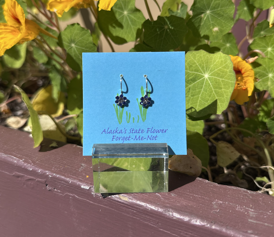 Forget-me-not Alaska State Flower Dangly Earrings - Small - Image 2