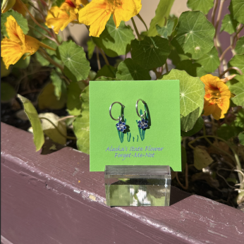 Forget-me-not Alaska State Flower Hoop Earrings