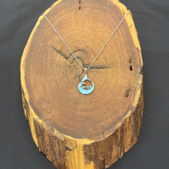 Glacier Glass Whale Tail Wave Necklace