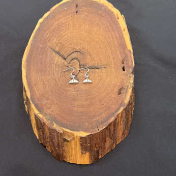 White Opal Whale Tail Earrings - Small