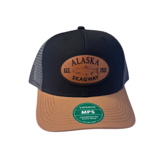 Salmon Leather Patch Trucker Cap