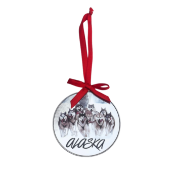 Alaska Holographic Sled Dog Ornament